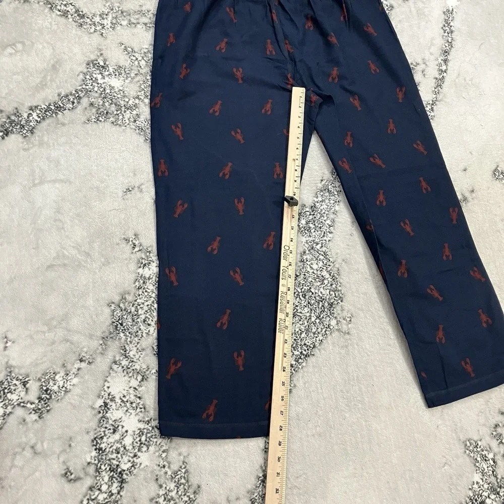 Nautica Sleep Pants Mens XL Blue Red Lobster Print Drawstring Lounge Pajama